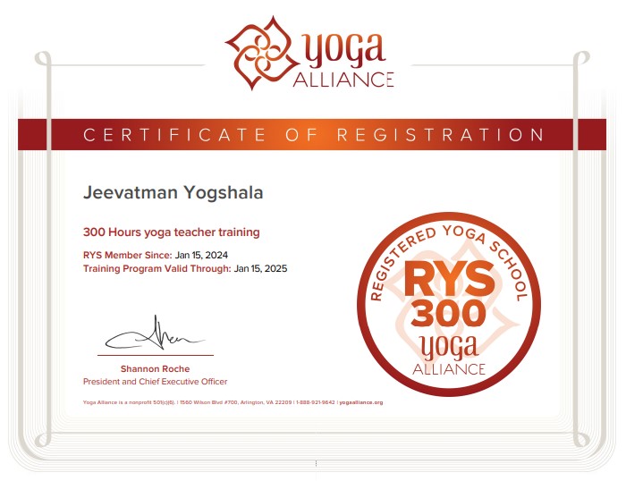 300-Hour Yoga Alliance Teacher Training Certificate in India