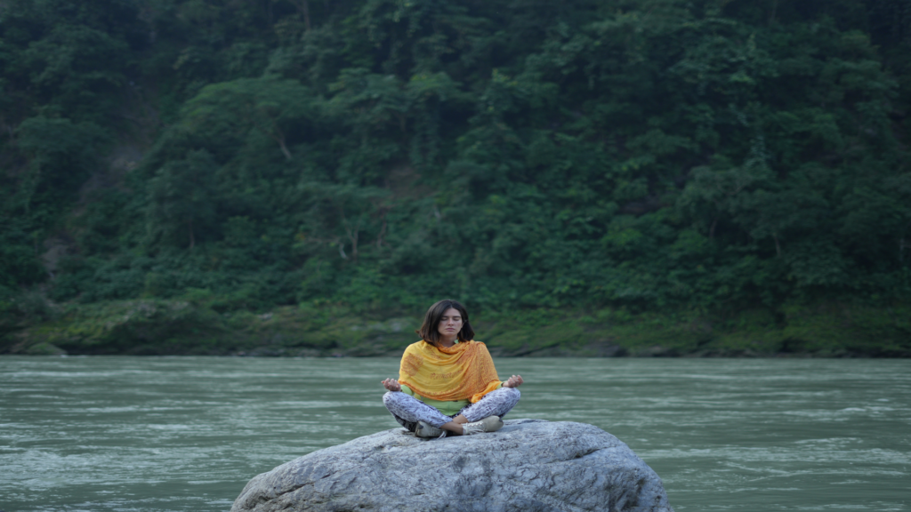 Nada Yoga and solfeggio frequencies meditation beside the Ganga in Rishikesh
